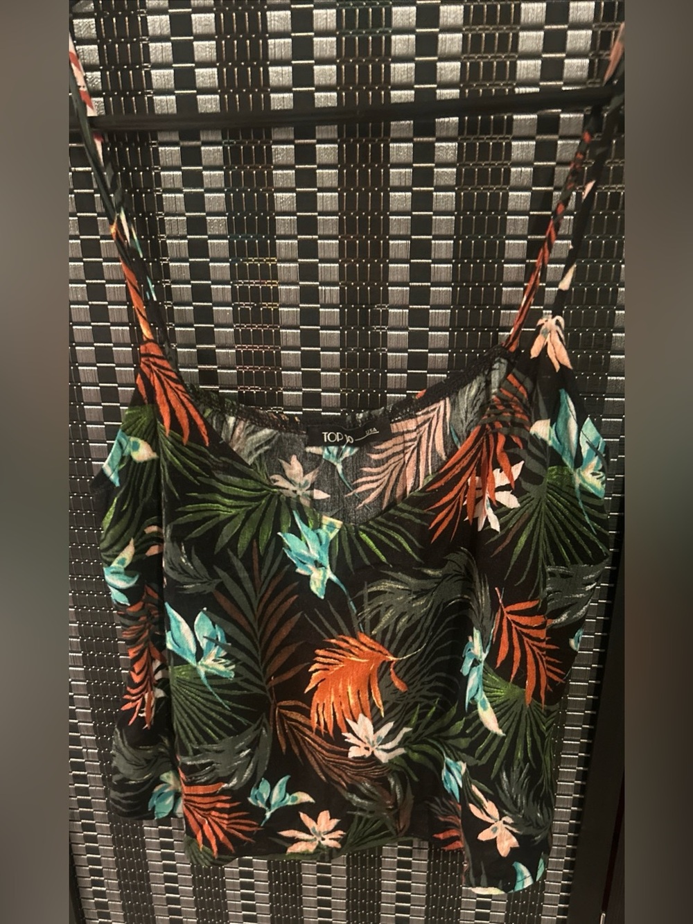 Top 10 Tropical Crop Spaghetti Strap Top